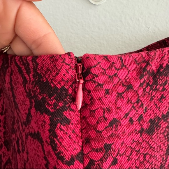 Reformation Morrison Mini Dress in Red Snake Print - Picture 7 of 13